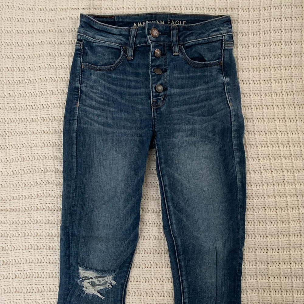 American Eagle High Waisted Distressed Jeggings